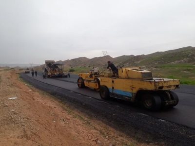 روکش آسفالت بخشی از چهارخطه ملاثانی به مسجدسلیمان