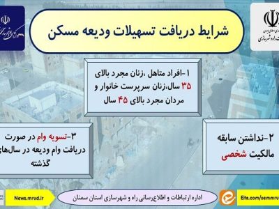 اطلاع نگاشت| شرایط اصلی دریافت تسهیلات ودیعه مسکن