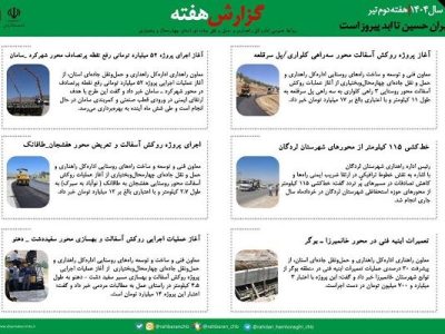 بولتن هفتگی| اخبار اداره کل راهداری و حمل و نقل جاده ای
استان چهارمحال وبختیاری