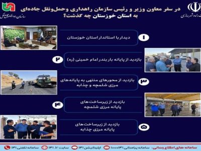 اطلاع‌نگاشت| در سفر معاون وزیر و رییس سازمان راهداری و حمل و
نقل جاده‌ای به استان خوزستان چه گذشت؟‌