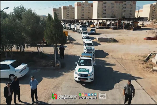آیین بدرقه اکیپ پشتیبانی اداره کل راهداری و حمل و نقل جاده
ای استان یزد به مرزهای مهران و چذابه