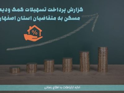 اطلاع نگاشت|گزارش پرداخت تسهیلات کمک ودیعه مسکن به متقاضیان
استان اصفهان