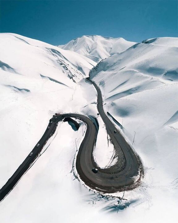 ویدئو | جاده کندوان در لباس سپید برف مازندران 2