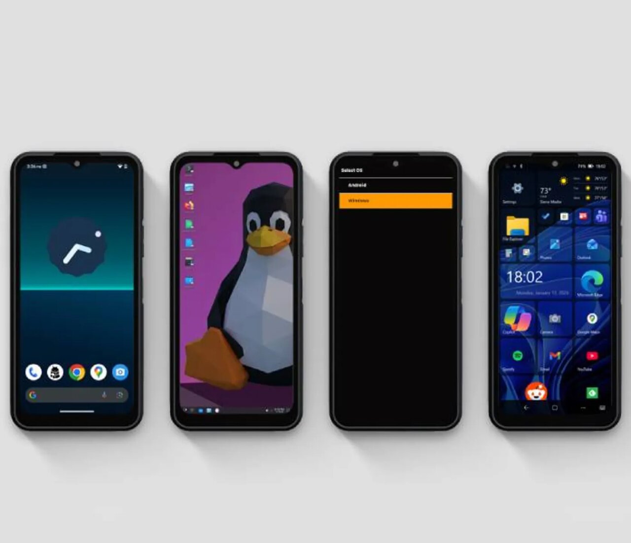 این گوشی به‌طور همزمان اندروید و ویندوز ۱۱ را اجرا می‌کند