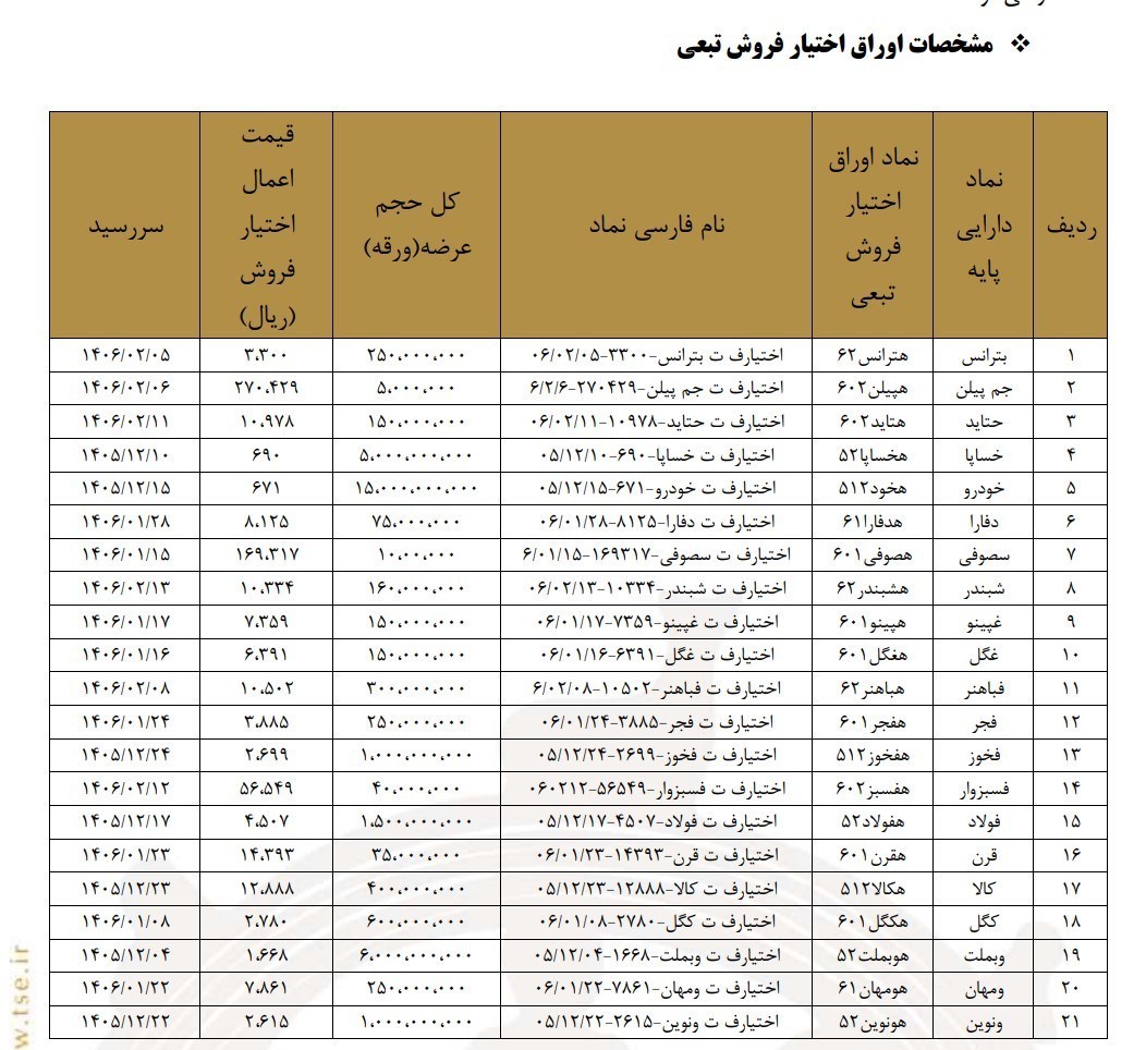 عرضه اوراق اختیار فروش تبعی صندوق سرمایه گذاری توسعه بازار سرمایه