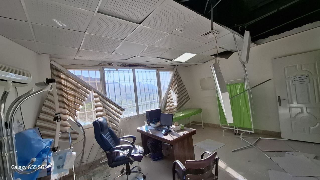 اصابت موشک اسرائیل ‌به بیمارستان «شهدای سرپل‌ذهاب» + تصاویر