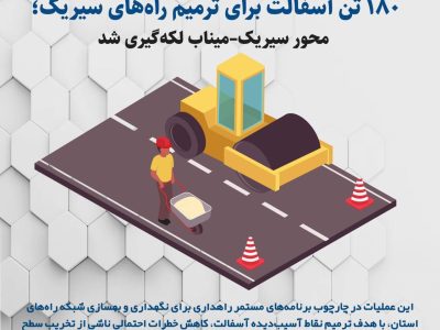 اجرای ترمیم راه‌های سیریک هرمزگان با ۱۸۰ تن آسفالت