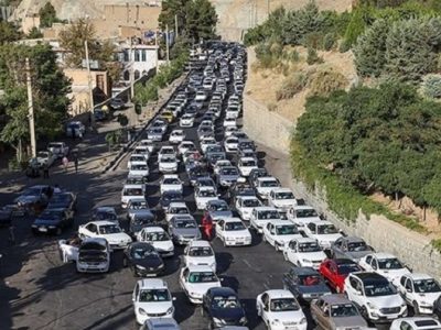 ترافیک سنگین در برخی مقاطع محور چالوس