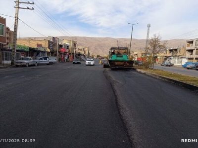پایان عملیات روکش آسفالت در محور آلونی استان چهارمحال و
بختیاری