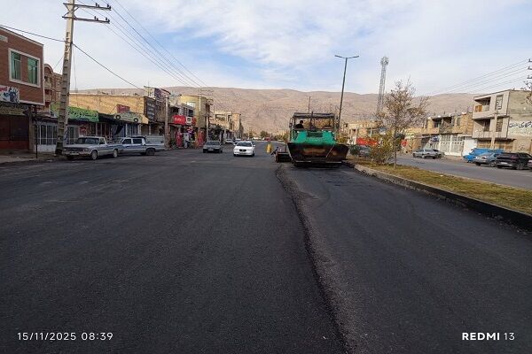 پایان عملیات روکش آسفالت در محور آلونی استان چهارمحال و
بختیاری