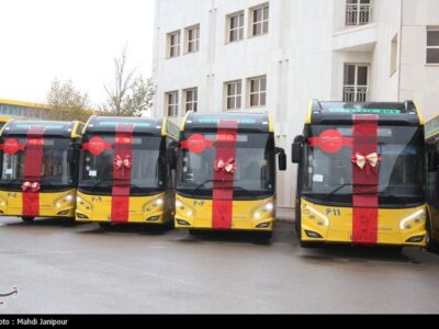 ۳۵ دستگاه اتوبوس دوکابین به بندر شهید رجایی رسید