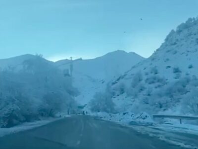 جاده کندوان سفیدپوش شده است