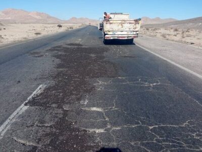 لکه‌گیری محور سیرجان – حاجی‌آباد هرمزگان با استفاده از
آسفالت سرد