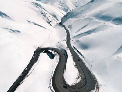 ویدئو | جاده کندوان در لباس سپید برف