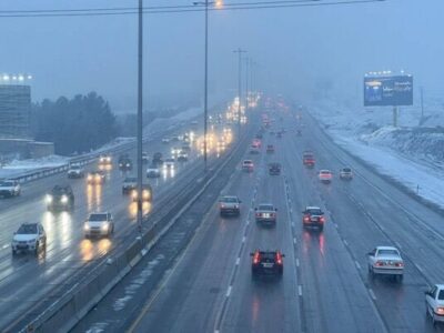 بارش برف و باران جاده‌های ۹ استان کشور را فراگرفته
است
