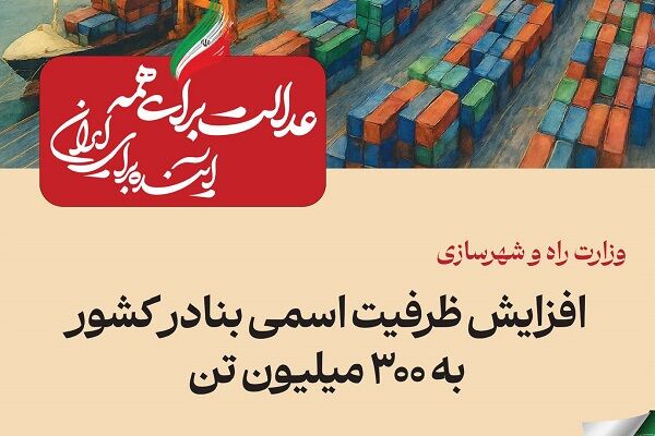 ببینید| عملکرد وزارت راه و شهرسازی در دولت چهاردهم(بهمن
۱۴۰۴)/افزایش ظرفیت اسمی بنادر کشور به ۳۰۰ میلیون تن