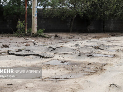 ورود سیلاب به منازل در سرتنگ زنگوان سیروان