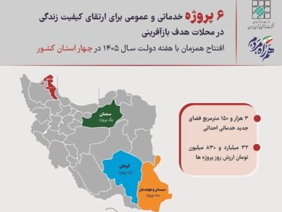 اطلاع‌نگاشت|۶ پروژه خدماتی و عمومی در محلات هدف بازآفرینی
شهری